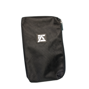 Black A-Case Velcropouch accessory pouch on a white background